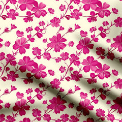 Magenta Pink Floral Print Fabric