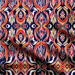 Fire Ikat Print Fabric