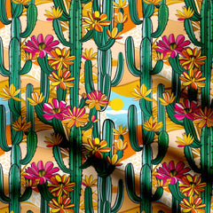 Cacti in full bloom Print Fabric