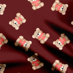 Cute Teddy Bear Print Fabric