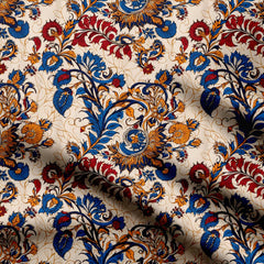 Kalamkari delicate foliage Print Fabric