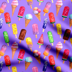 Pull Ice Cream Print Fabric