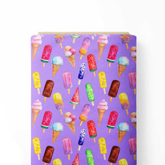 Pull Ice Cream Print Fabric