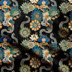 Kalamkari Ethnic Floral Print Fabric