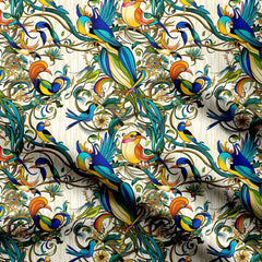 Kalamkari Birds Print Fabric