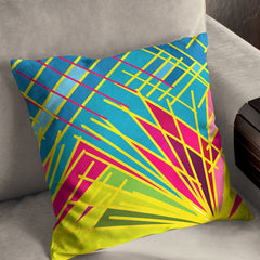 Graphic art grass sky multicolour Cushion