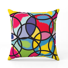 circle abstract design Colourful Cushion