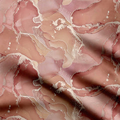 Peach Marbles Print Fabric