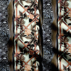 Crossed Roses Print Fabric