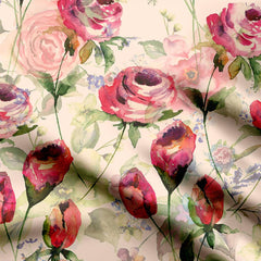 Water Roses Print Fabric