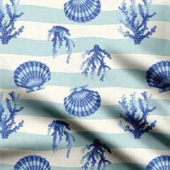 Sea Shell Branches Print Fabric