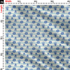 Sea Shell Branches Print Fabric