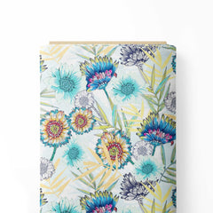 Blue Cornflower Print Fabric
