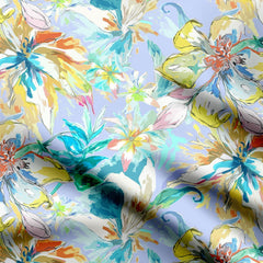 Spring Blue Print Fabric