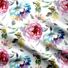 Poetic Rose Print Fabric