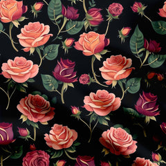 Moonlite Roses Print Fabric