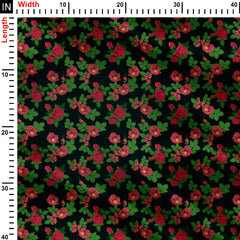 Wild Rose Vector Print Fabric