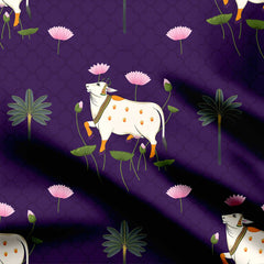 Cow Blessings Print Fabric