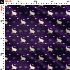 Cow Blessings Print Fabric