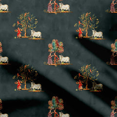 Gopi and Cow Print Fabric