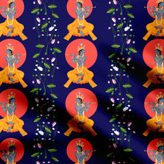 Royal Blue Gopal Print Fabric