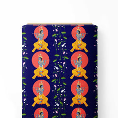 Royal Blue Gopal Print Fabric