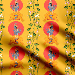 Shyam in Vrindavan Print Fabric