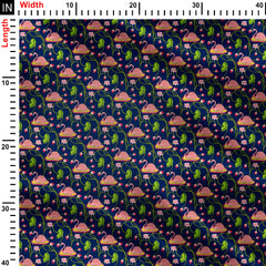 Swan Blossom Print Fabric