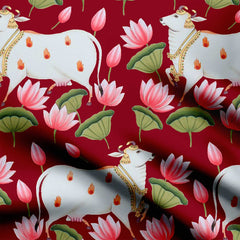 Kunj Kamal Print Fabric