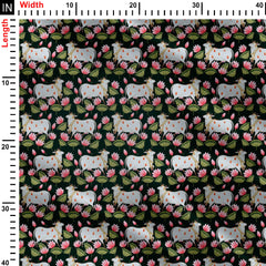 Ratri Cow Grace Print Fabric