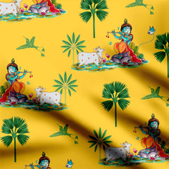 Krishna Eternal Grace Print Fabric