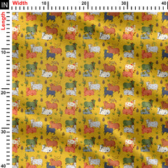 Majestic Cattle Print Fabric