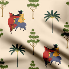 Godly Cows Print Fabric