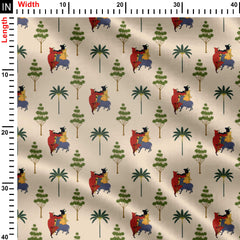 Godly Cows Print Fabric