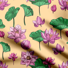 Lotus Field Print Fabric