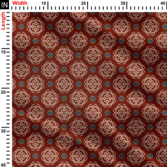 Brown Radial Bandhani Print Fabric