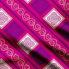 Magenta Bandhani Print Fabric