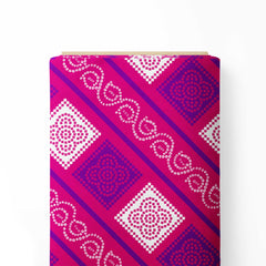 Magenta Bandhani Print Fabric