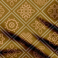 Cubic Olive Bandhini Print Fabric