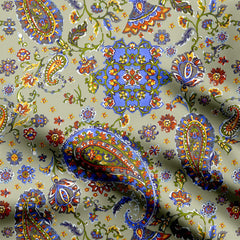 Sienna Fog Paisley Print Fabric