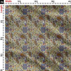 Sienna Fog Paisley Print Fabric