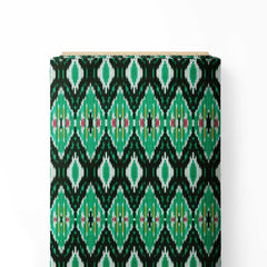 Green Diamond Ikat Print Fabric