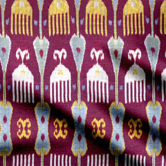 Magenta Ikat Print Fabric