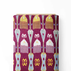 Magenta Ikat Print Fabric