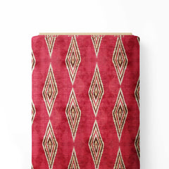 Red Geometric Ikat Print Fabric