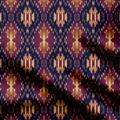 Diamond Shapes Ikat Print Fabric