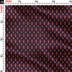 Diamond Shapes Ikat Print Fabric