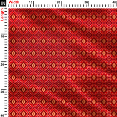 Crimson Diamonds Print Fabric