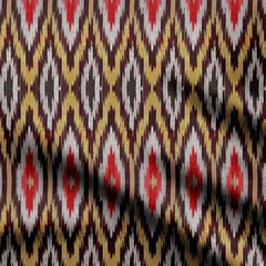 Amber Flame ikat Print Fabric