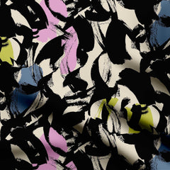 Black Stroke Print Fabric